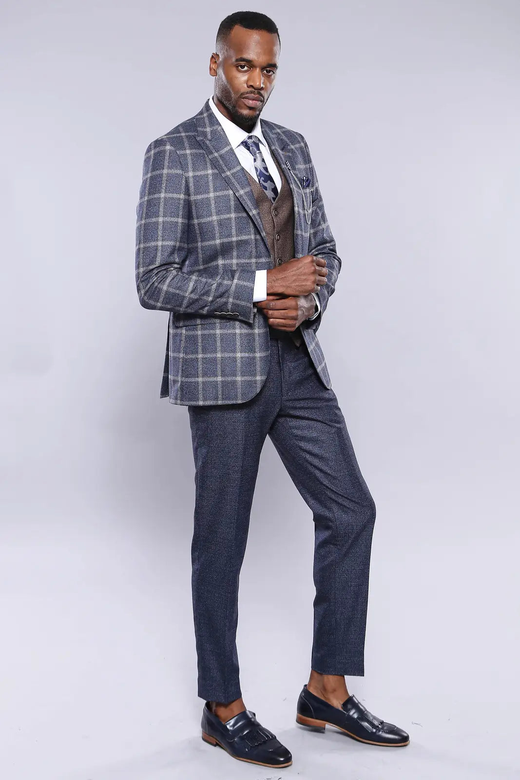 Navy Combined Men'S Suit-Clothing - Men-Wessi-36-Grey-Urbanheer