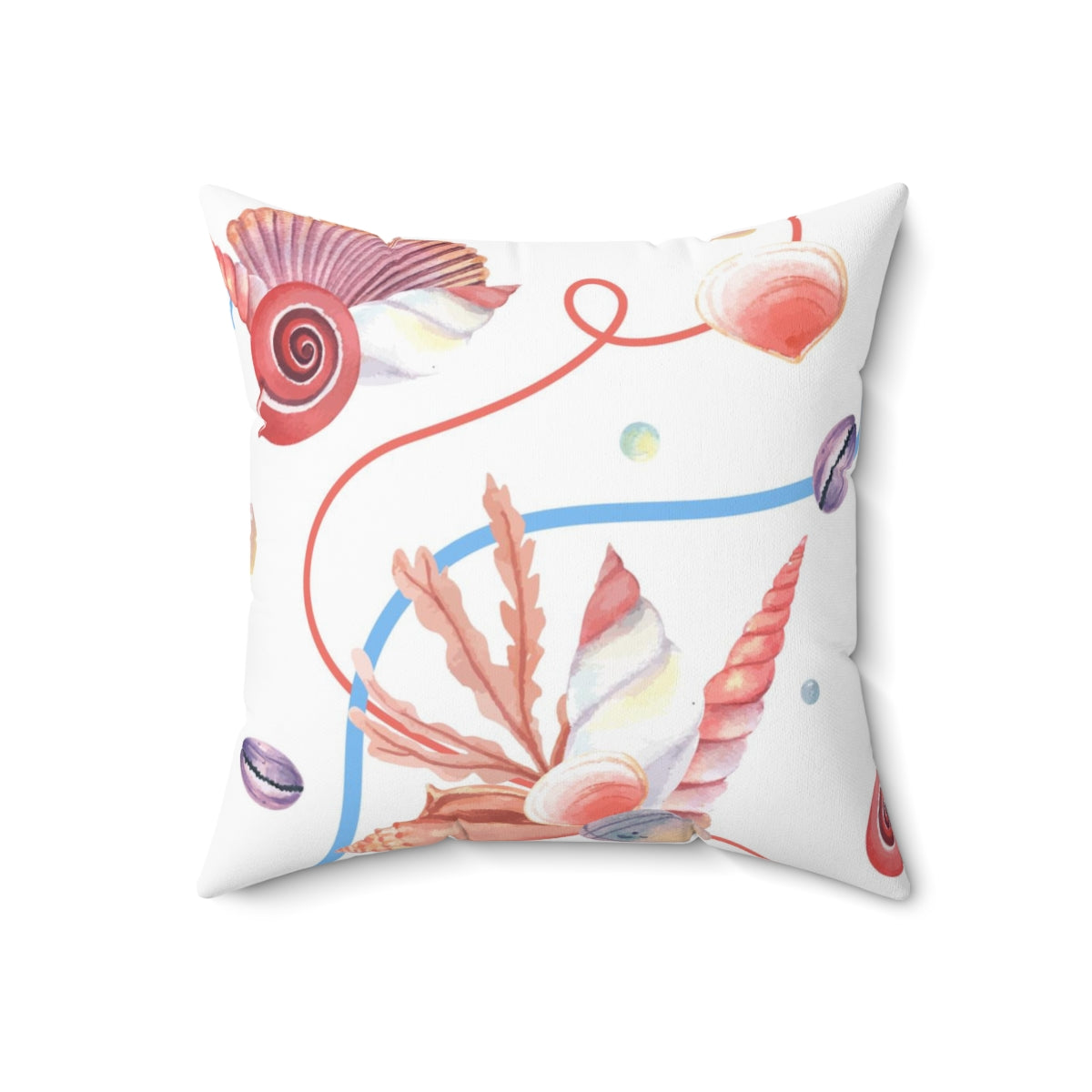 Uniquely You Decorative Throw Pillow Cover, Beach Seashell Coral Pattern-Uniquely You | iPFY-14" × 14"-Urbanheer