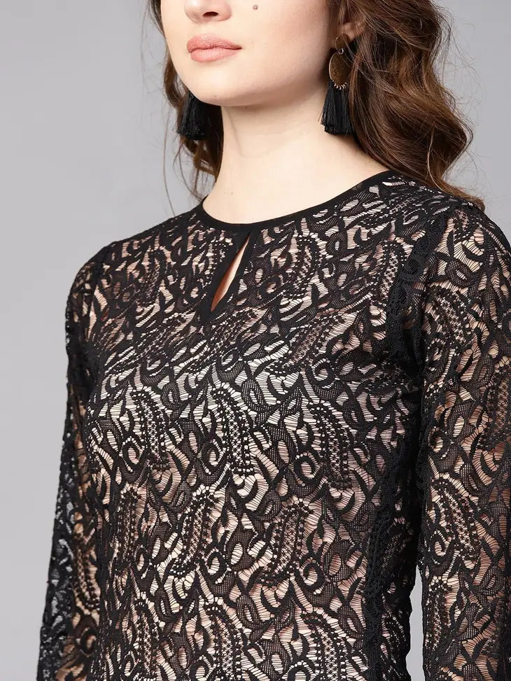 Black & Peach Sheath Dress-Chique boutique-XS-Urbanheer