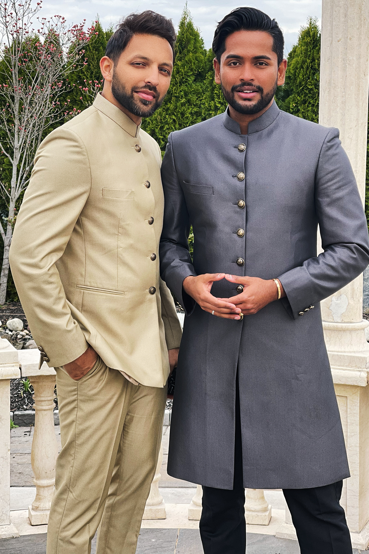 Textured Beize Classic Bandgala Set-Bohame-XS-Beize-5' - 5'3''-Urbanheer