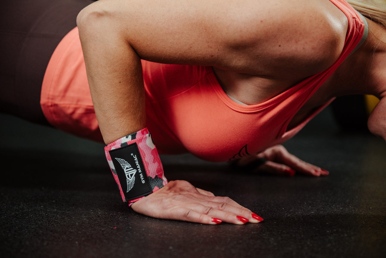 Gym Maniac Gm Weightlifting Wrist Wraps - Pink Camo-Gym Maniac GM s.r.o.-Urbanheer