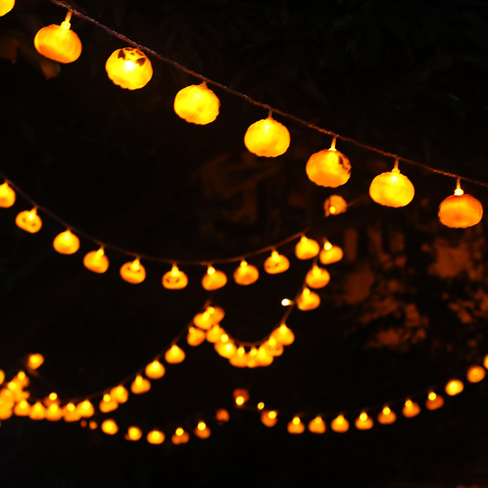Battery Powered Halloween Grimace Pumpkin String Lights-GFLAI-Urbanheer