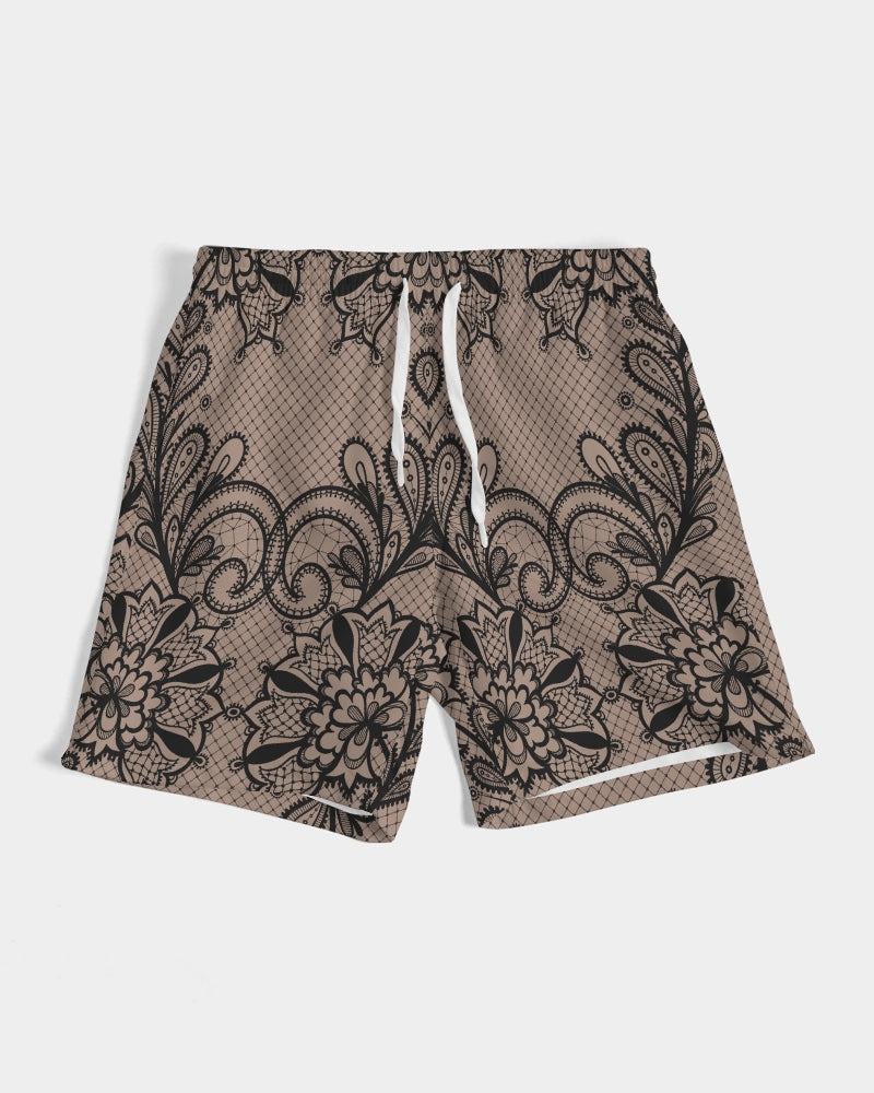 Black & Nude Lace Men'S Swim Trunk-Kin Custom-XS-Urbanheer