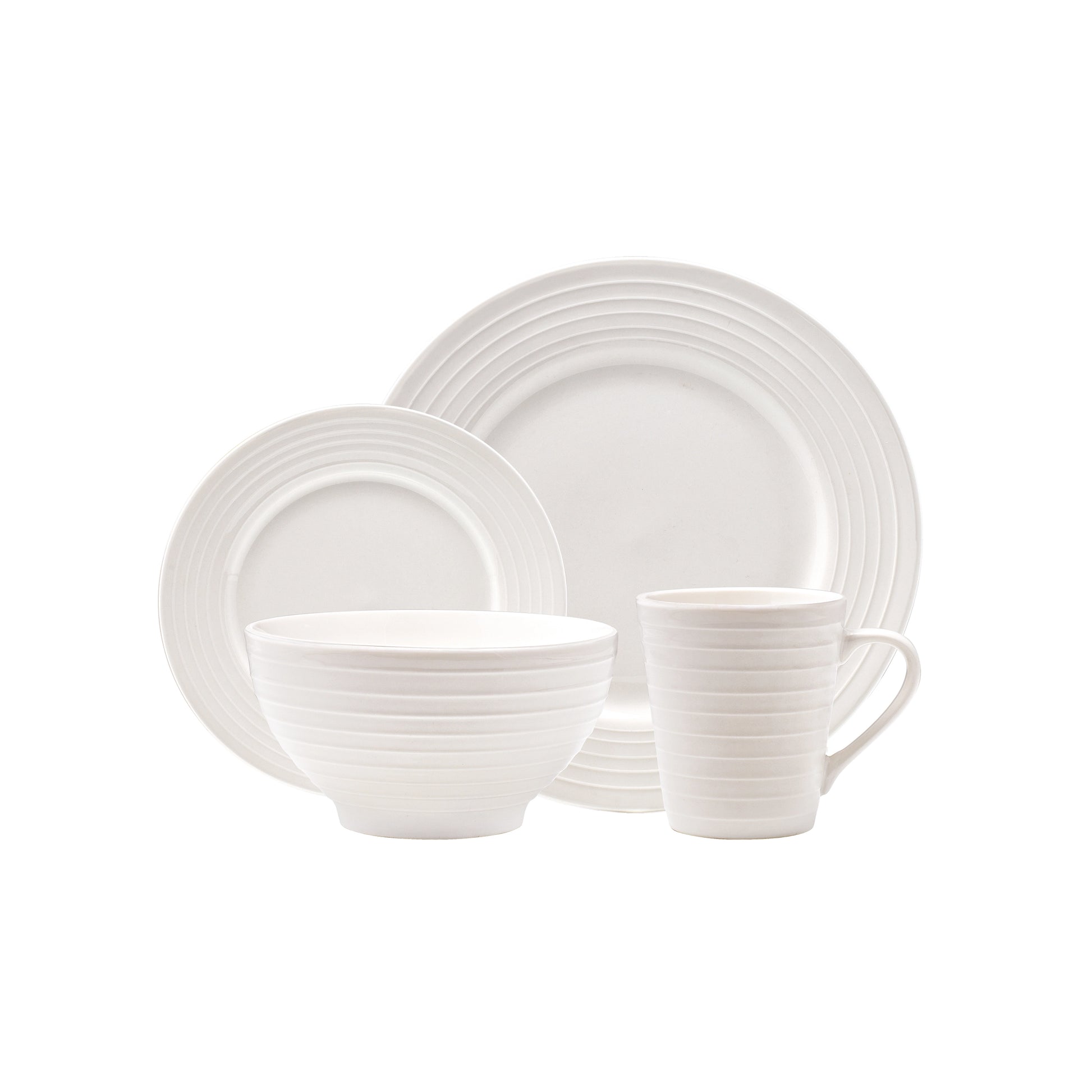 Godinger Centrus 16 Pc Porcelain Dinner Set - Service For Four-Kitchen & Dining-godinger-Urbanheer