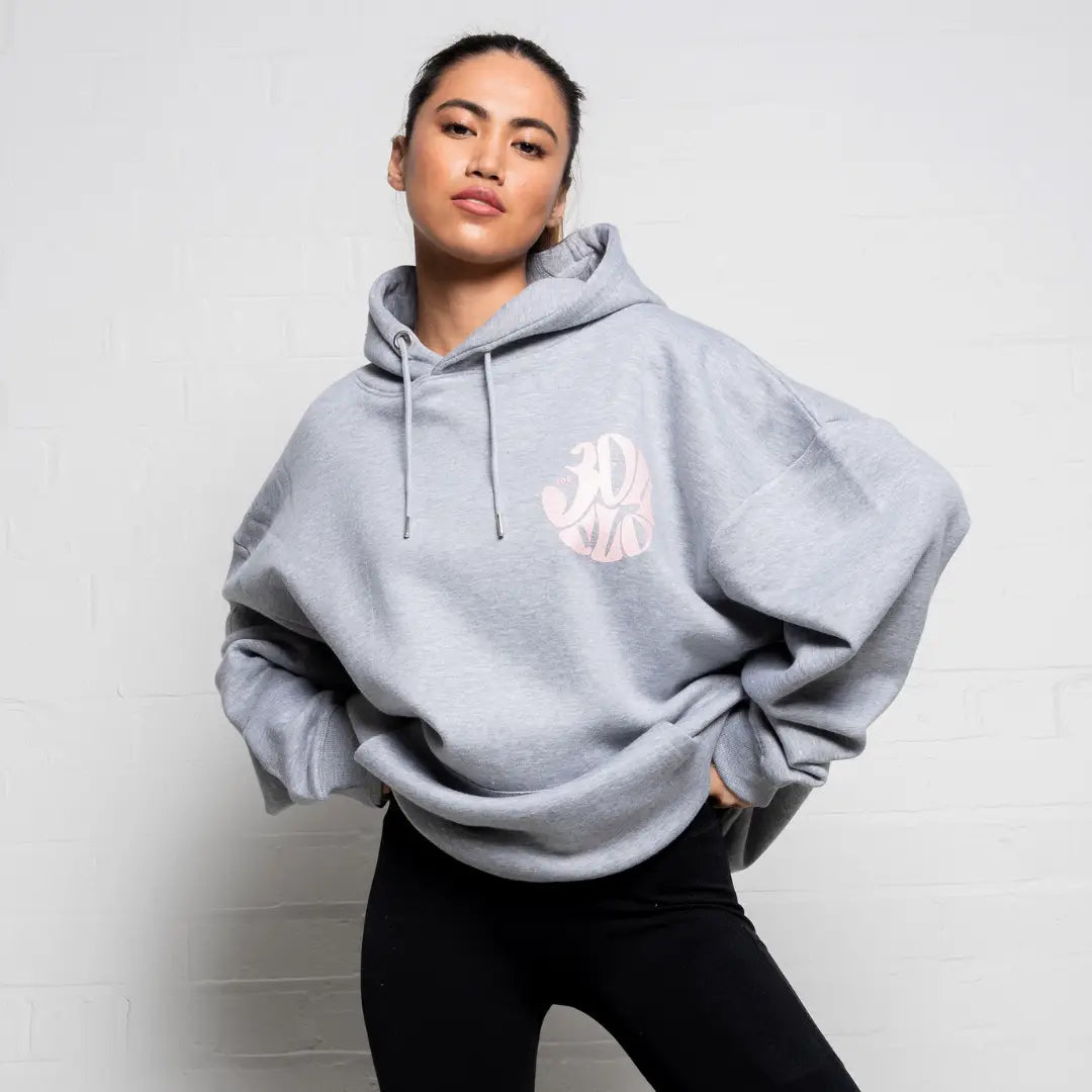 304 Womens Tile Hoodie Grey (Oversized)-304 Clothing-S-Urbanheer