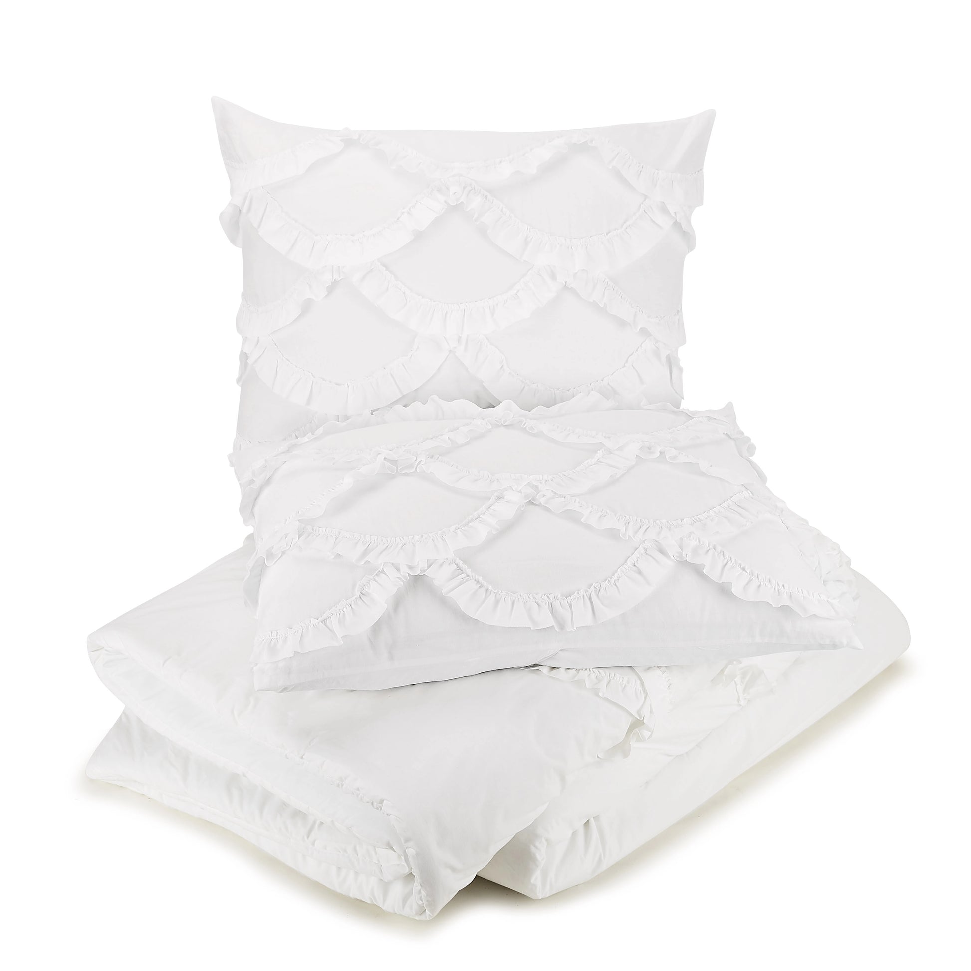 Ruffled Scallop Comforter Set by Jessica Simpson.-peking handicraft-Twin-Urbanheer