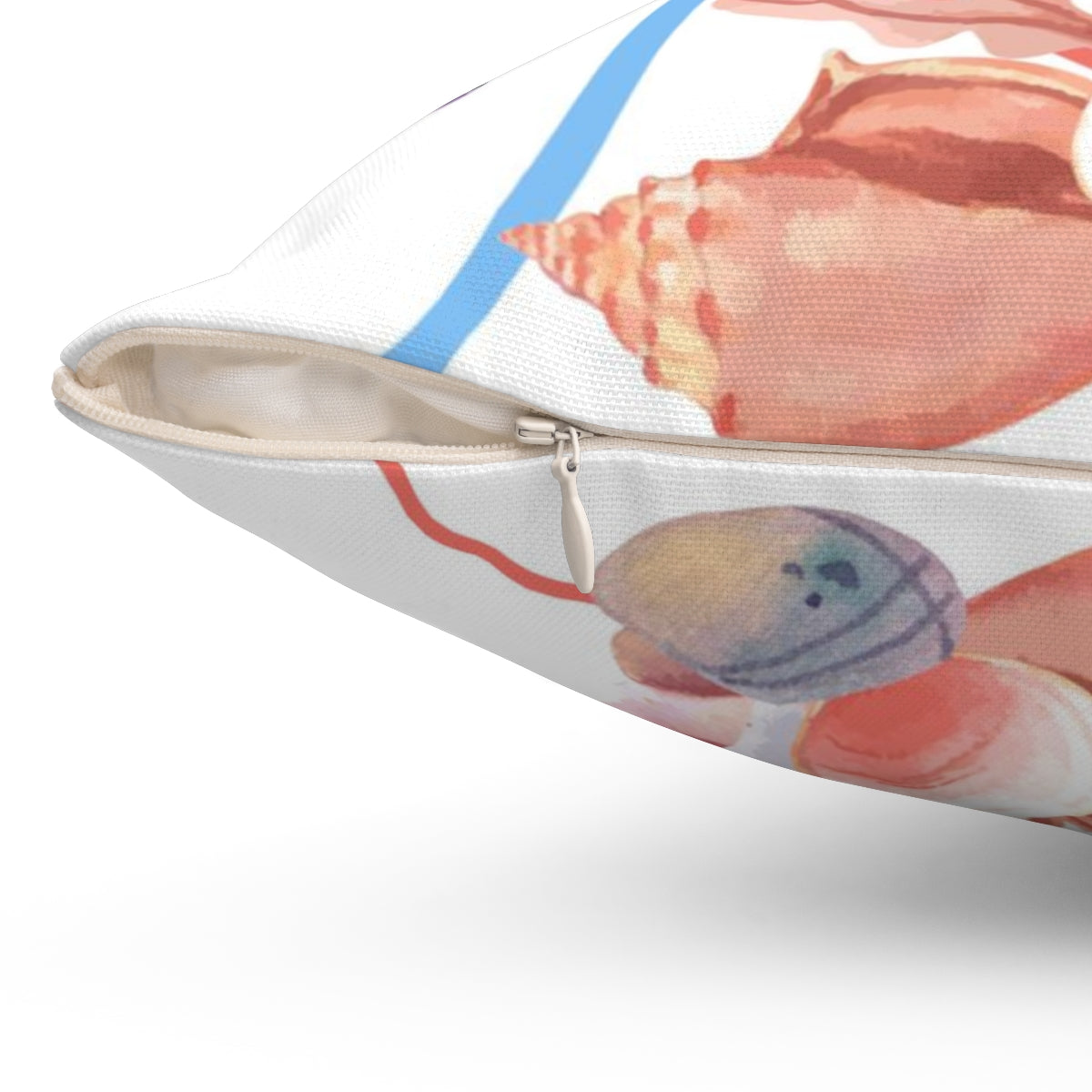 Uniquely You Decorative Throw Pillow Cover, Beach Seashell Coral Pattern-Uniquely You | iPFY-14" × 14"-Urbanheer