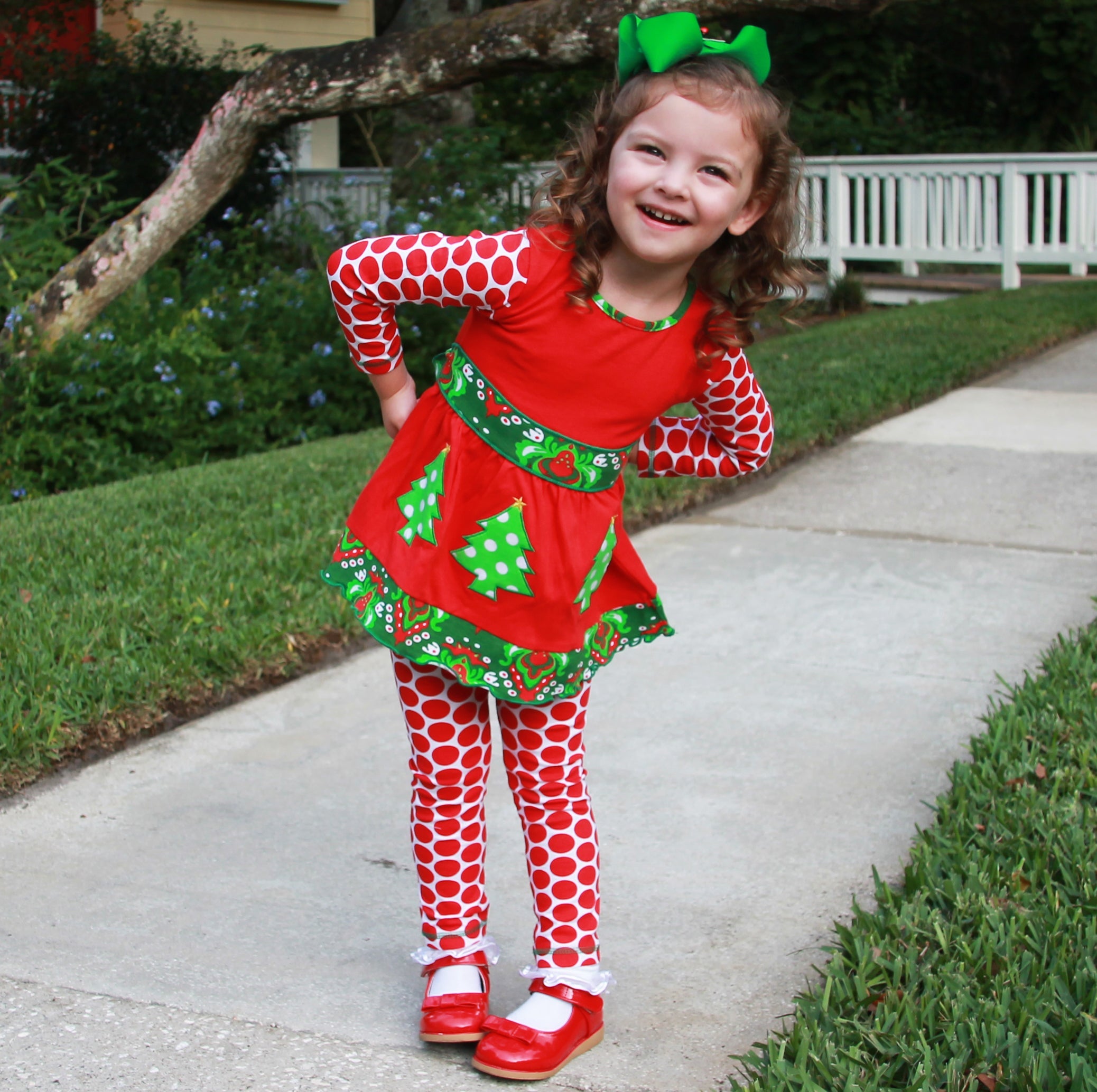 AnnLoren Girls Boutique Winter Holiday Red Green Damask Dress and Legging Set sz 2/3T-9/10-AnnLoren-9-10-Urbanheer