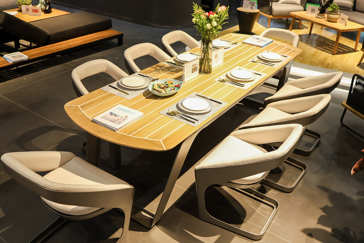 HIGOLD Onda Teak Outdoor Dining Set for 8 Person-HIGOLD-Urbanheer