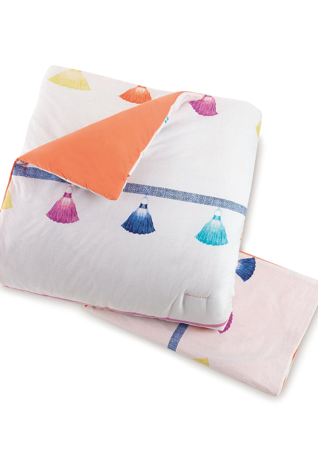 Painted Tassel Comforter Set - 4 Pieces.-peking handicraft-Twin-Urbanheer