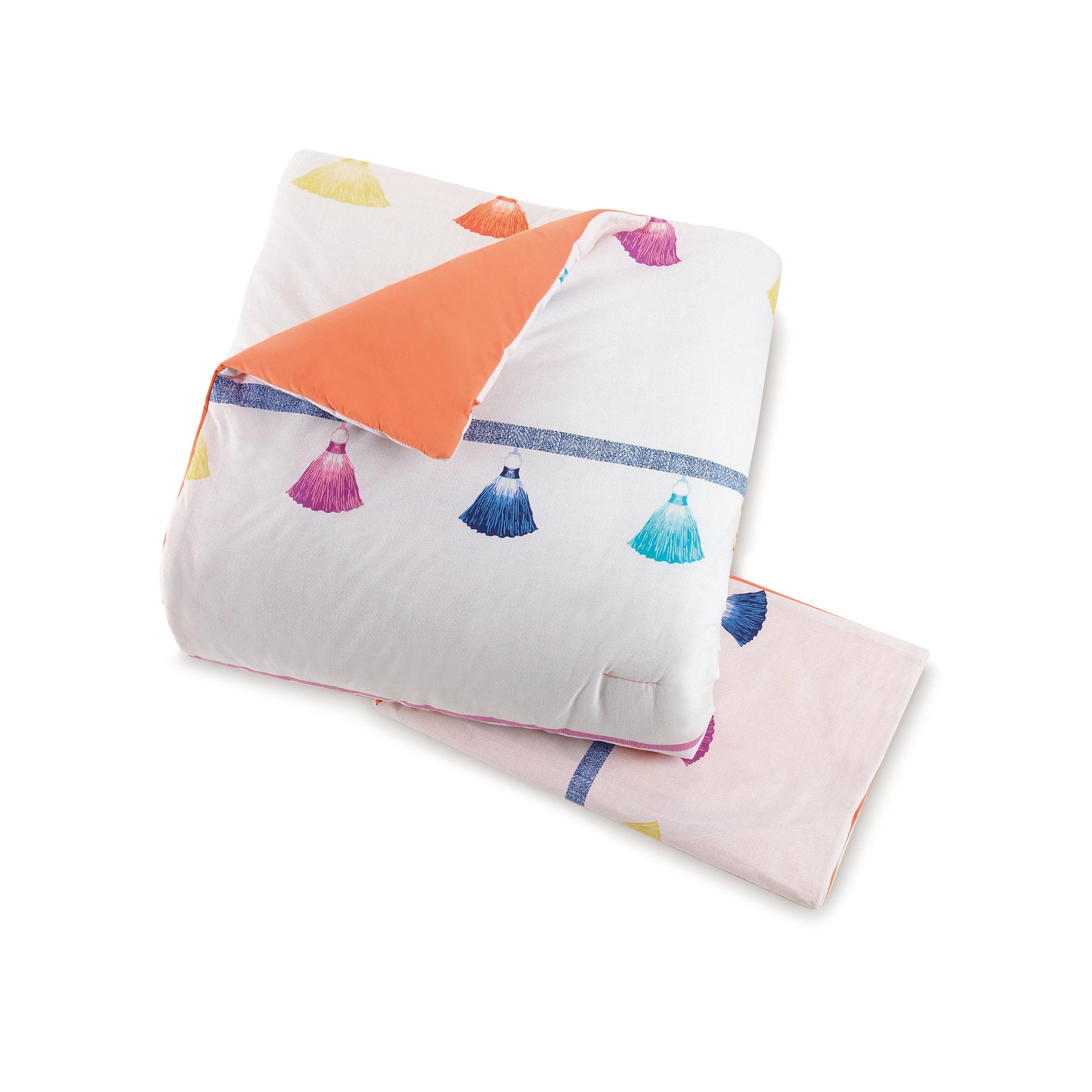 Painted Tassel Comforter Set - 4 Pieces.-peking handicraft-Twin-Urbanheer