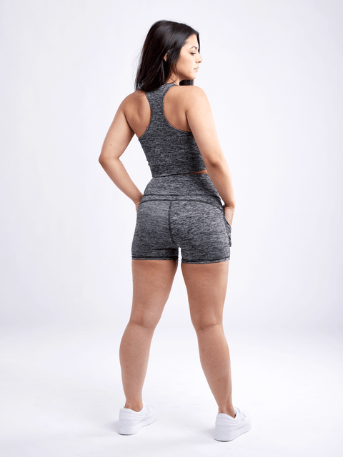 High-Waisted Athletic Shorts with Side Pockets-JupiterGear-Grey-Small / Medium-Urbanheer