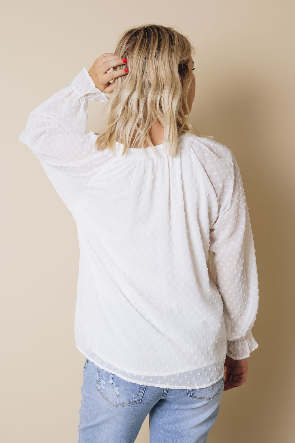 Tuesday Button Swiss Dot Shirt-UHXSW-WHITE-SMALL-Urbanheer