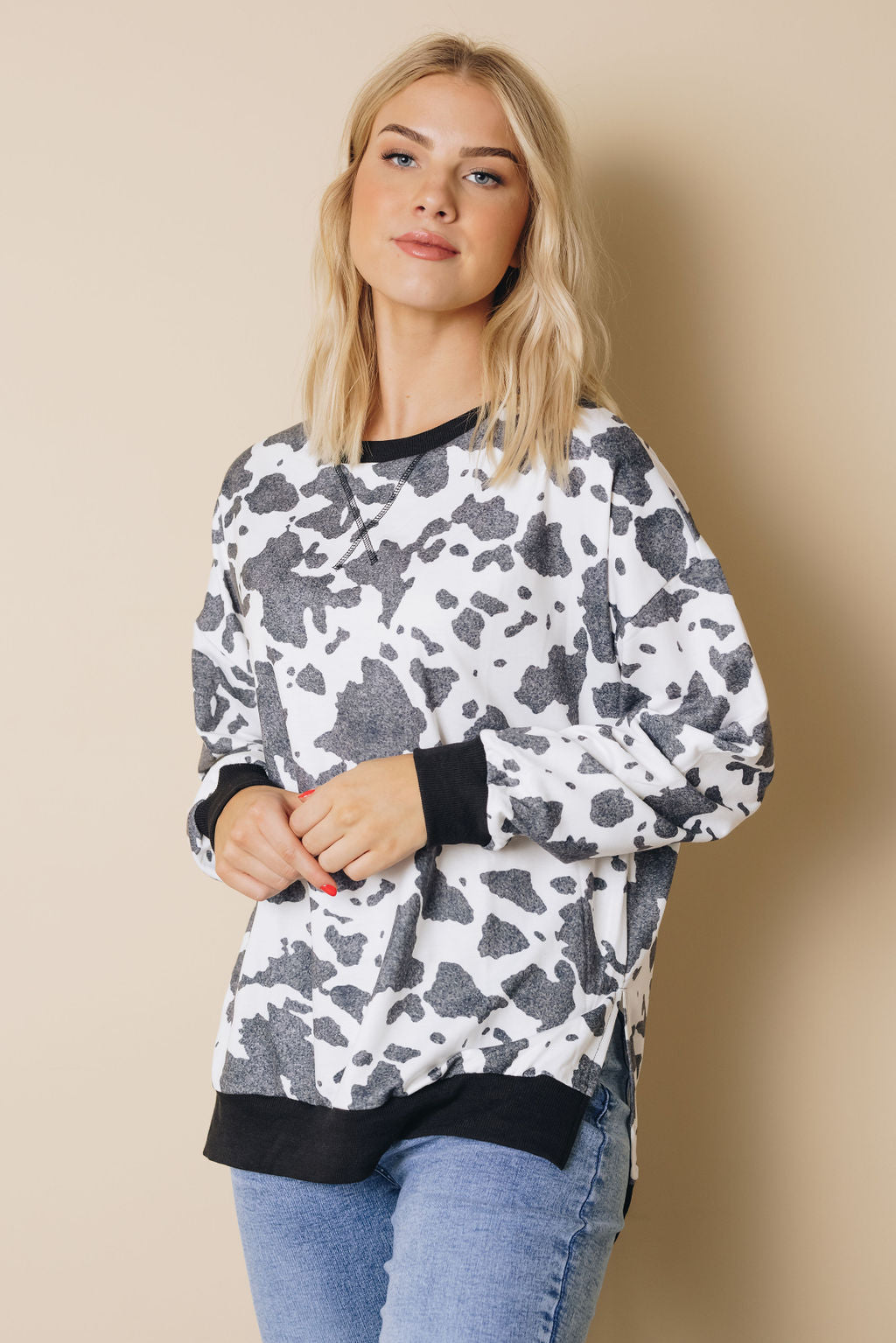 Sariah Animal Print Sweatshirt-UHXSW-BLACK-SMALL-Urbanheer