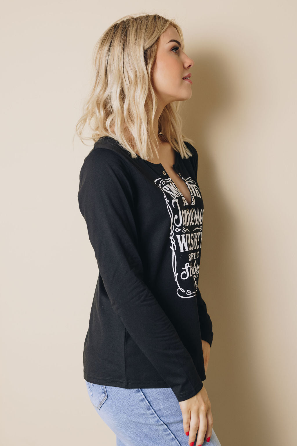 Smooth As Tennessee Long Sleeve Top-UHXSW-BLACK-MEDIUM-Urbanheer