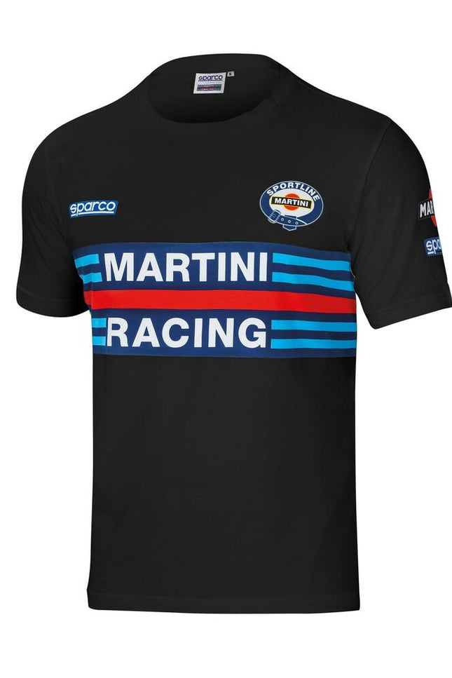 Men’S Short Sleeve T-Shirt Sparco Martini Racing Black (Size Xl)-Sparco-Urbanheer