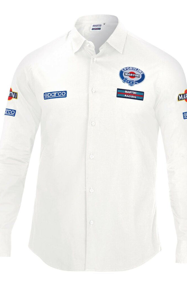 Men’S Long Sleeve Shirt Sparco Martini Racing Size Xl White-Sparco-Urbanheer
