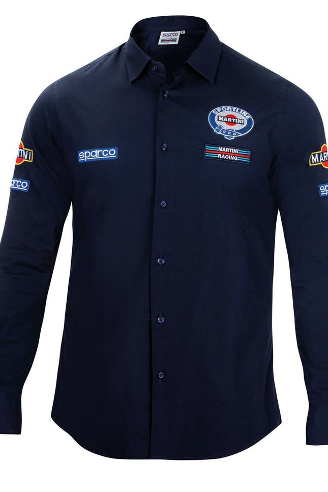Men’S Long Sleeve Shirt Sparco Martini Racing Size Xl Navy Blue-Sparco-Urbanheer