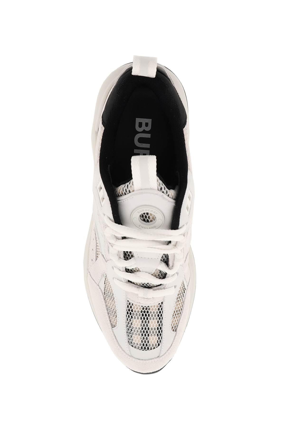 Burberry Smooth Leather And Suede Sneakers With Tartan Mesh Inserts-Burberry-36-Urbanheer