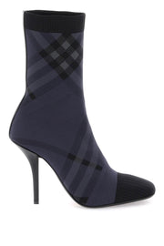 Burberry Burberry Check Knit Ankle Boots-Burberry-36-Urbanheer