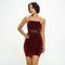 Gliter Mesh Contrast Nylon Zipper Back Closure Dress.-Chocolate USA-S-Urbanheer