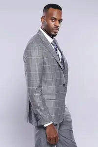 Grey Navy Blue Vested Suit-Clothing-Wessi-36-Grey-Urbanheer