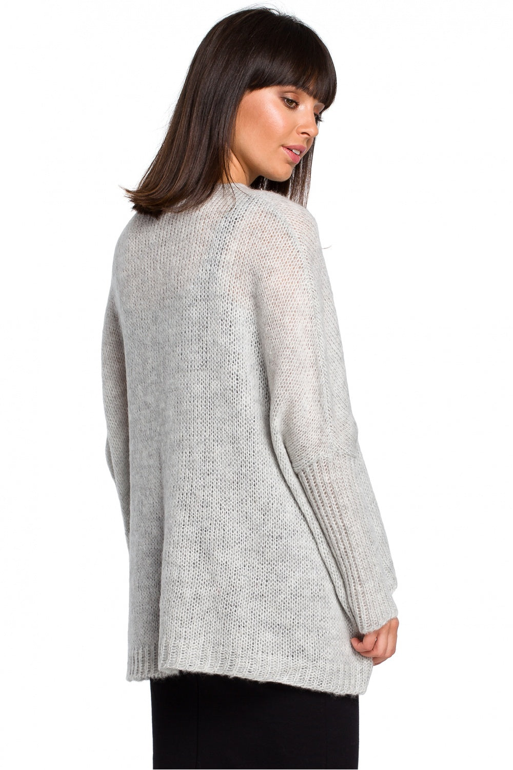 Jumper Women Comfort-Sweaters, Pullovers, Jumpers, Turtlenecks, Boleros, Shrugs-BE Knit-grey-one-size-fits-all-Urbanheer
