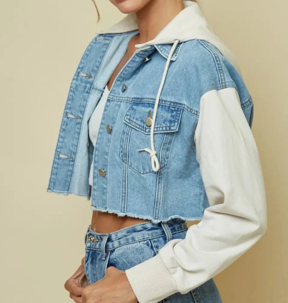 Detachable Hoodie Crop Denim Jacket-Blue Blush-Small-Urbanheer