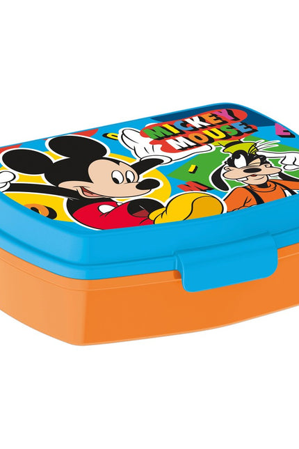 Sandwich Box Mickey Mouse Happy Smiles Plastic Red Blue (17 X 5.6 X 13.3 Cm)