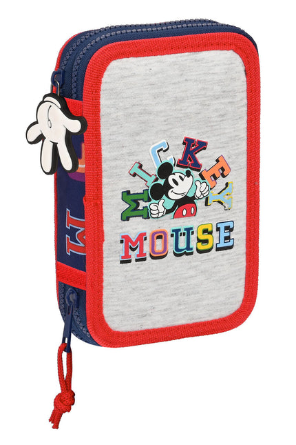School Case With Accessories Mickey Mouse Clubhouse Only One Navy Blue (12.5 X 19.5 X 4 Cm) (28 Pcs)