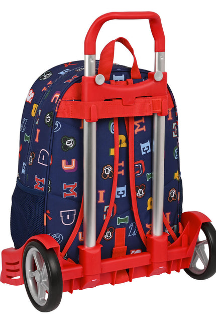 School Rucksack With Wheels Mickey Mouse Clubhouse Only One Navy Blue (33 X 42 X 14 Cm)