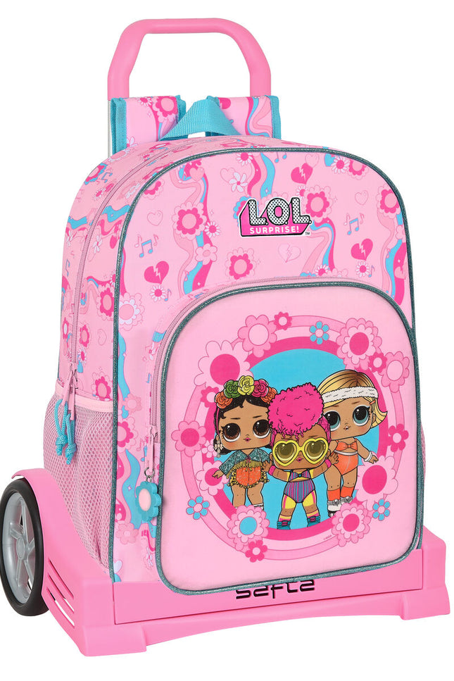 School Rucksack With Wheels Lol Surprise! Glow Girl Pink (33 X 42 X 14 Cm)-LOL Surprise!-Urbanheer