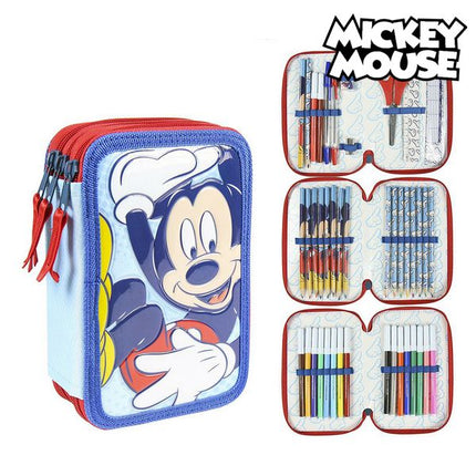 Triple Pencil Case Giotto Mickey Mouse (43 Pcs) Blue