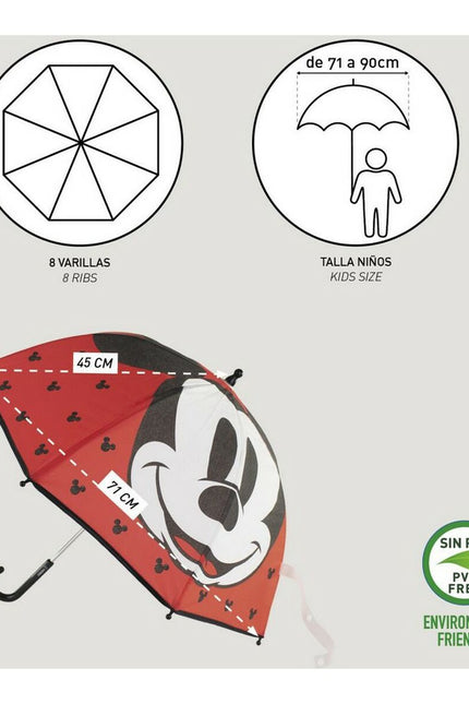 Umbrella Mickey Mouse Red (Ø 71 Cm)