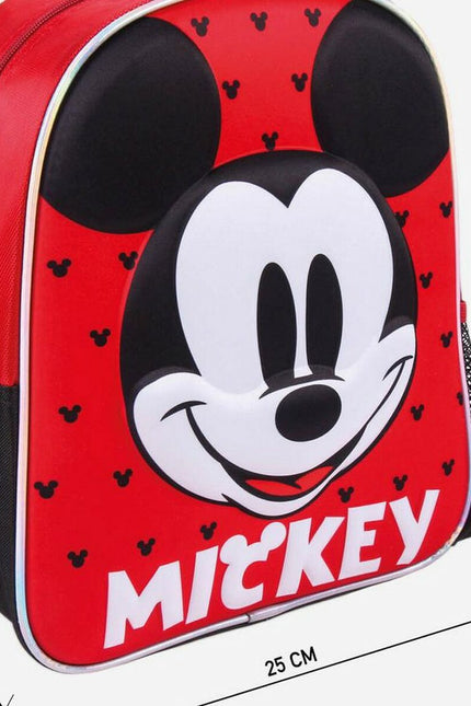 3D School Bag Mickey Mouse Red (25 X 31 X 10 Cm)