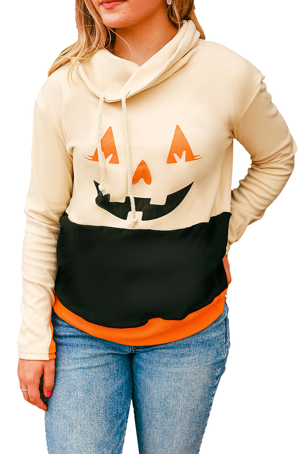 Orange Turtleneck Halloween Festive Top-UHXC-Orange-(US 4-6)S-Urbanheer