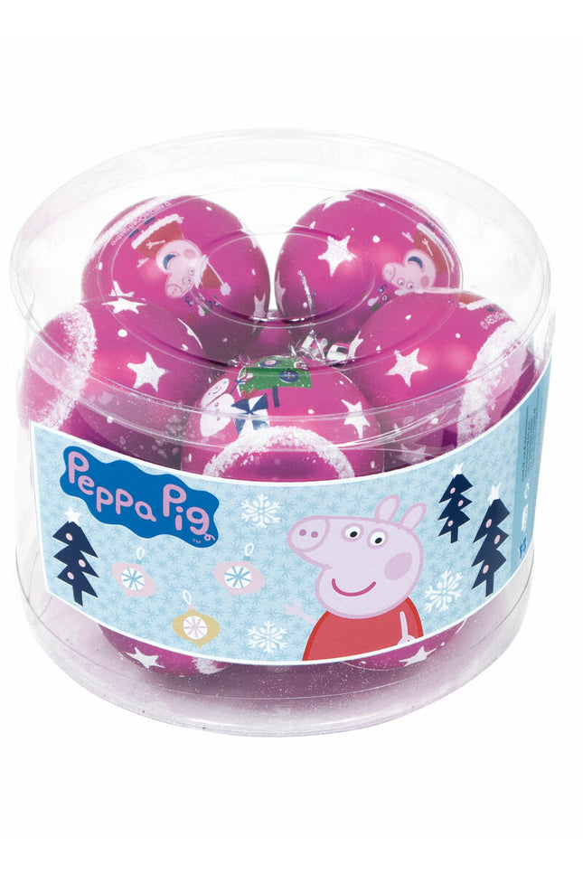 Christmas Bauble Peppa Pig Cosy Corner Fuchsia 10Units Plastic (Ø 6 Cm)-Peppa Pig-Urbanheer