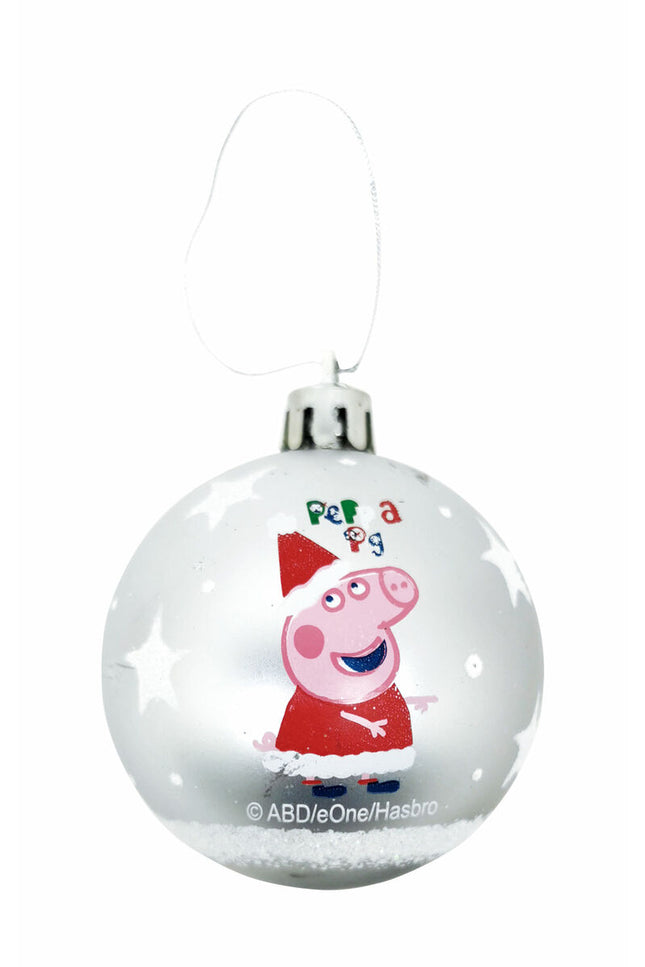 Christmas Bauble Peppa Pig Cosy Corner Silver 10Units Plastic (Ø 6 Cm)-Peppa Pig-Urbanheer