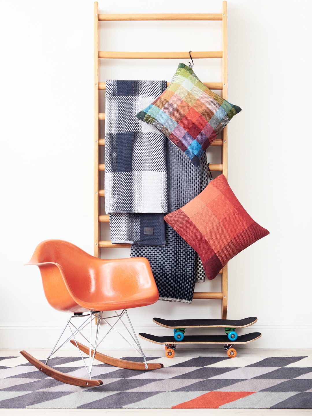 Gradient & Squares Red - Cushion Cover-Simon Key Bertman Textile Design & Art-Urbanheer