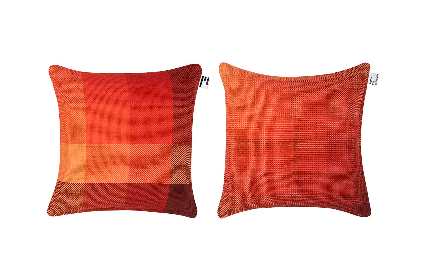 Gradient & Squares Red - Cushion Cover-Simon Key Bertman Textile Design & Art-Urbanheer
