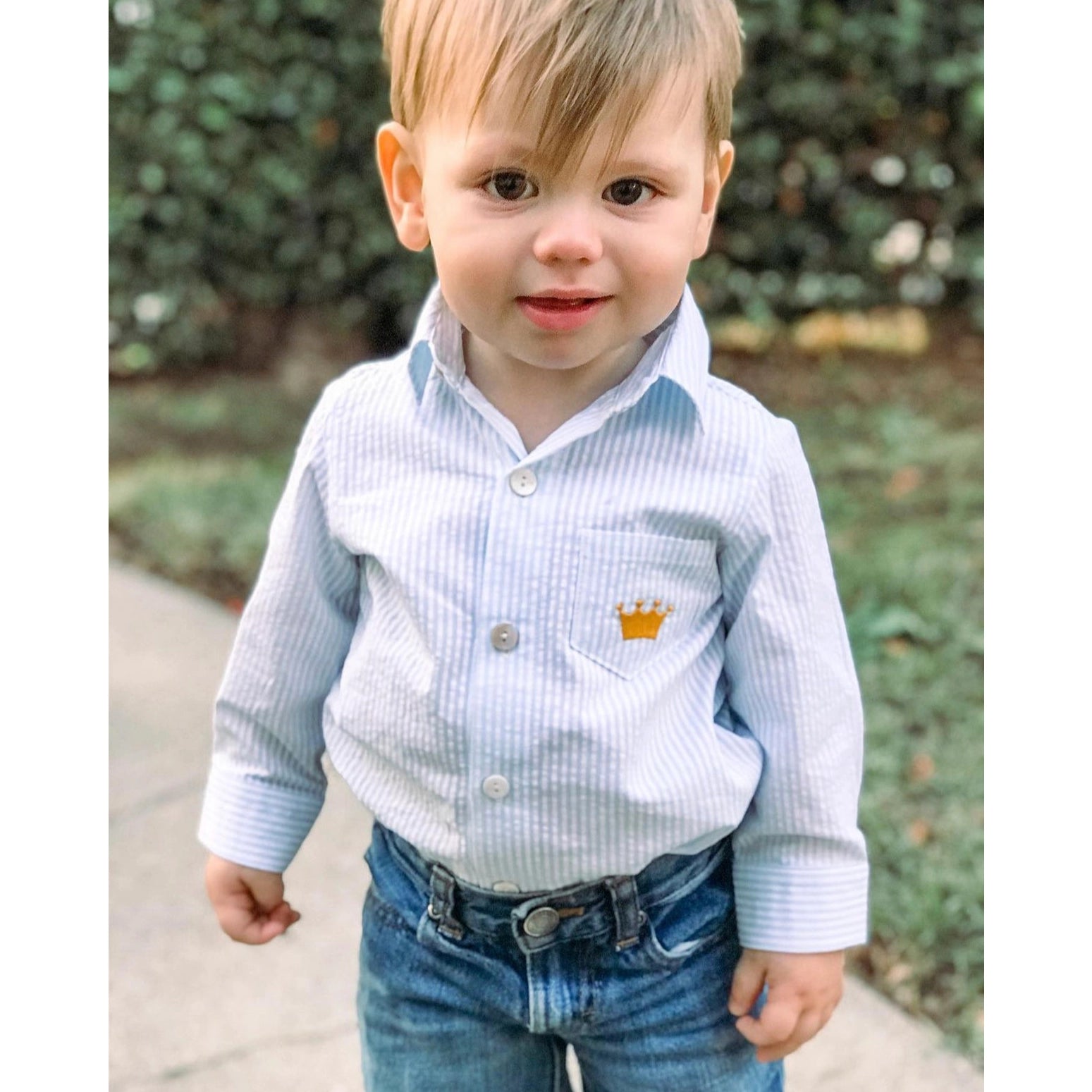 Crown Embroidered Shirt Onesie.-Petit confection-3M-Urbanheer