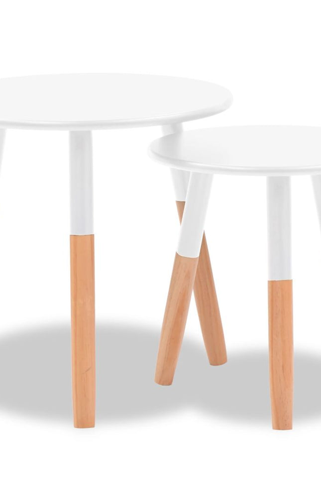 2X Solid Pinewood Side Tables Wooden Coffee Sofa Tables Multi Colors-vidaXL-Urbanheer