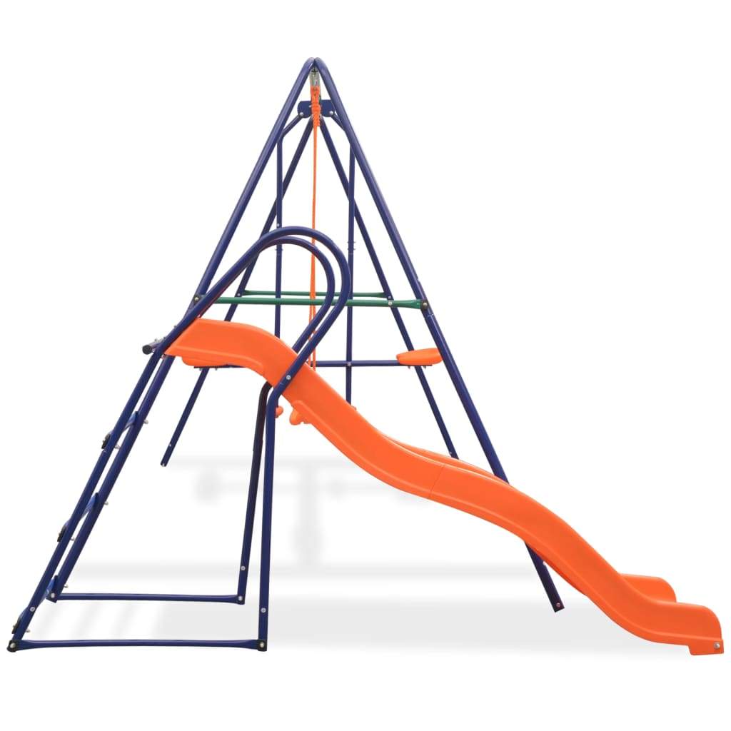 Vidaxl Swing Set With Slide And 3 Seats Orange-Toys & Games > Outdoor Play Equipment > Swing Sets & Playsets-vidaXL-Urbanheer