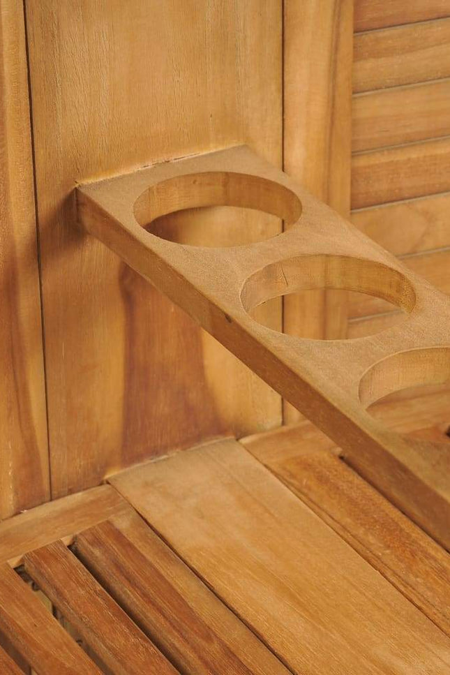 vidaXL 3 Piece Bistro Set with Folding Chairs Solid Teak Wood-1