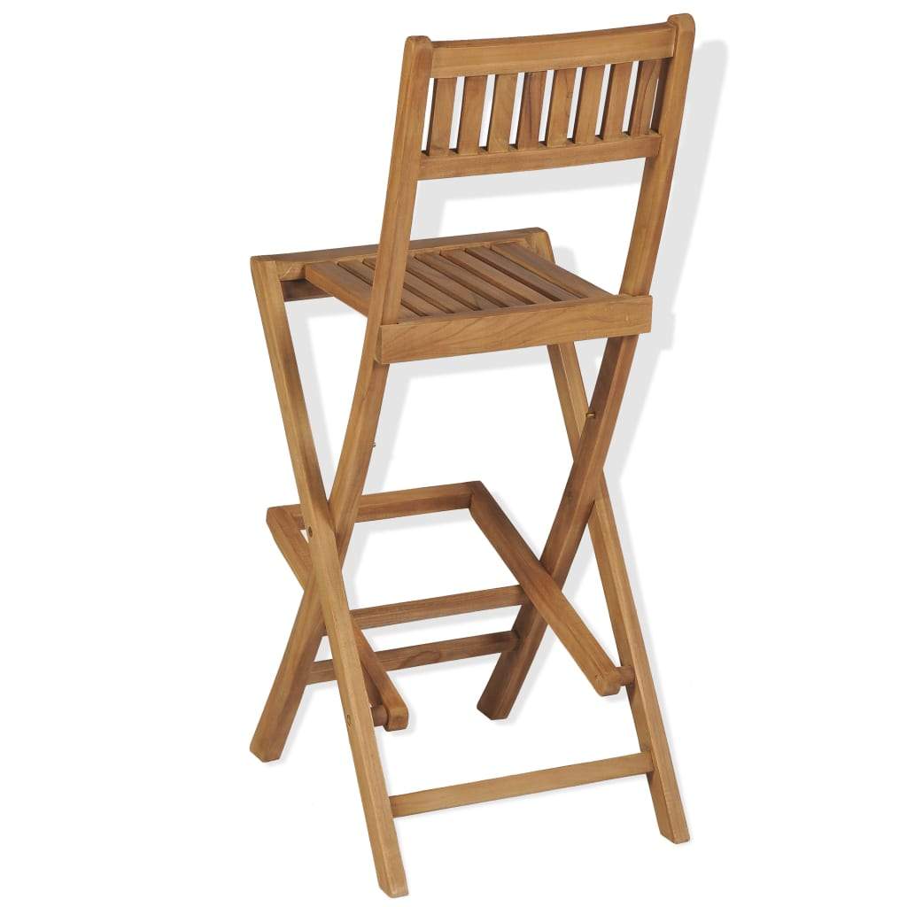 3 Piece Bistro Set With Folding Chairs Solid Teak Wood-vidaXL-Urbanheer
