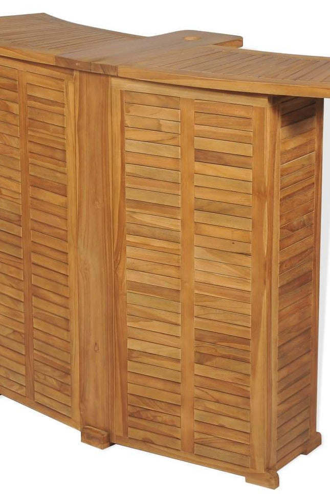vidaXL 3 Piece Bistro Set with Folding Chairs Solid Teak Wood-5