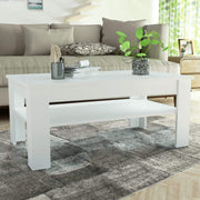 Coffee Table Chipboard Shelf End Side Couch Living Room Table Oak/White-vidaXL-White-Urbanheer