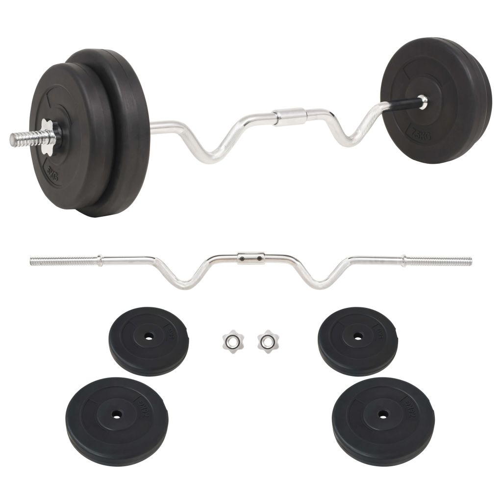 4/6X Barbell Set 66.1 Lb Free Weight Weight Plate Sporting Fitness-vidaXL-6-Urbanheer