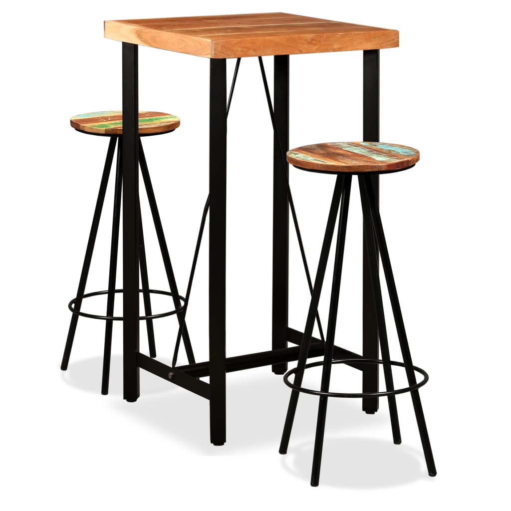 Solid Sheesham Wood Bar Set 3/5/7/9 Piece Table Stool Bistro Seating-vidaXL-5-Urbanheer