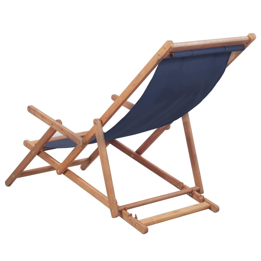 Folding Beach Chair Fabric Wood Frame Outdoor Seat Lounge Multi Colors-vidaXL-Gray-Urbanheer